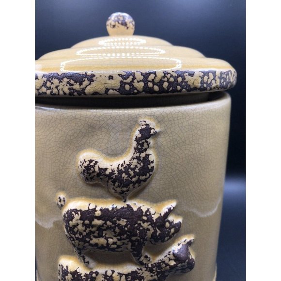Grayson Lane Yellow Porcelain Modern Farm Animal Decor Jar 8.45”tall - Picture 4 of 6